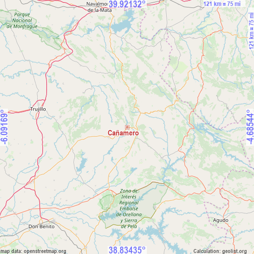 Cañamero on map