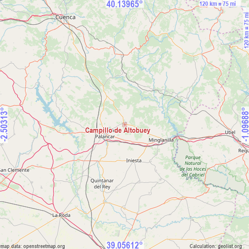 Campillo de Altobuey on map
