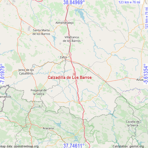 Calzadilla de Los Barros on map