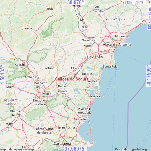 Callosa de Segura on map