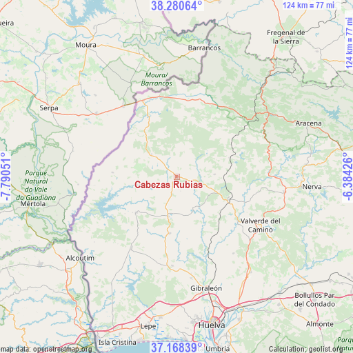 Cabezas Rubias on map
