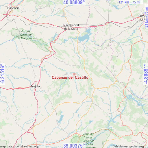 Cabañas del Castillo on map