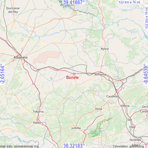 Bonete on map