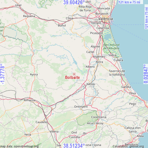 Bolbaite on map