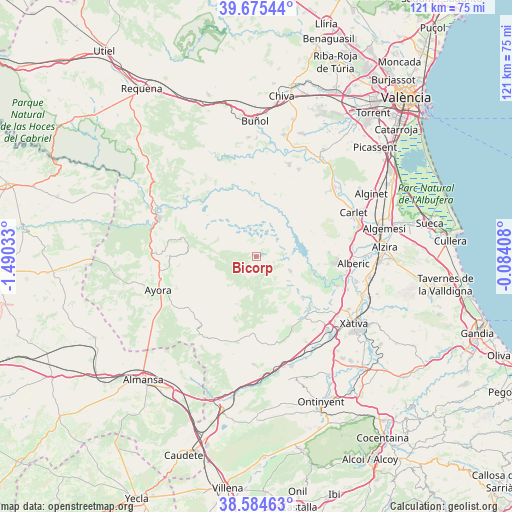 Bicorp on map