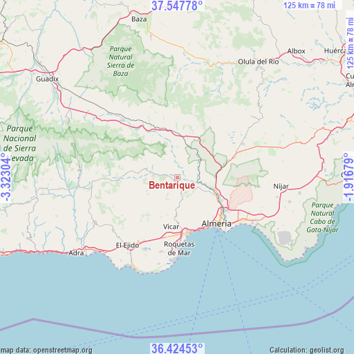 Bentarique on map