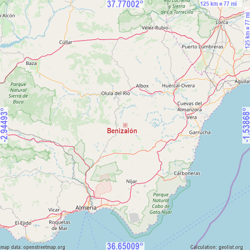 Benizalón on map