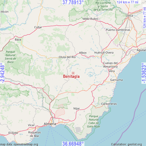 Benitagla on map