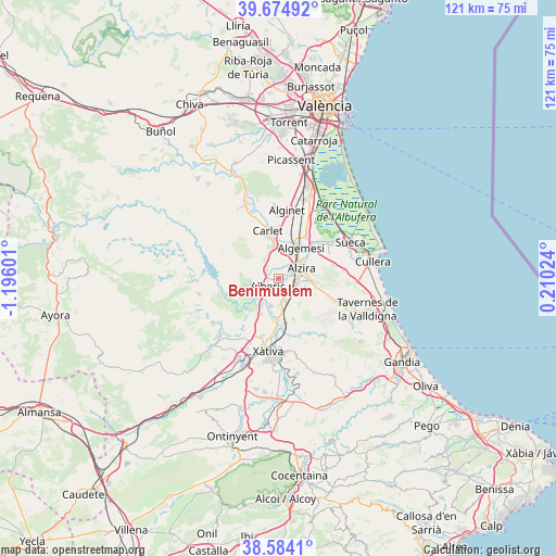 Benimuslem on map