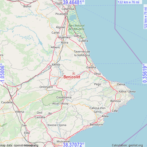 Benicolet on map