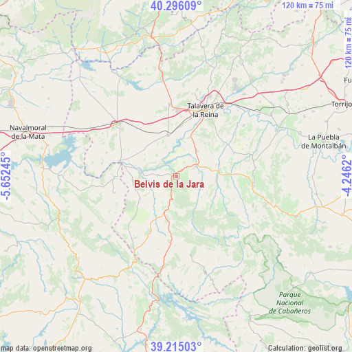 Belvis de la Jara on map