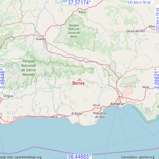 Beires on map