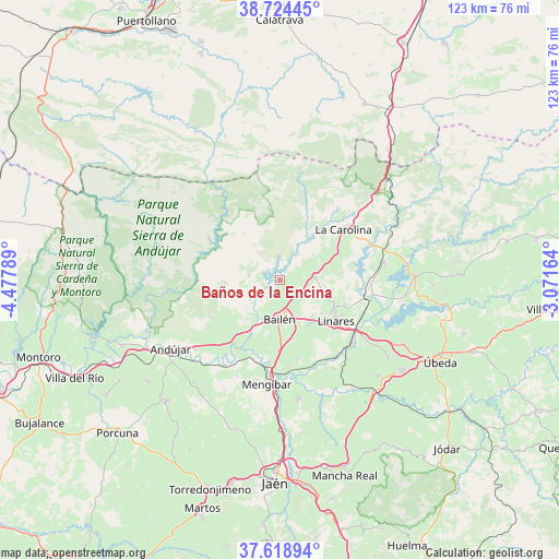 Baños de la Encina on map