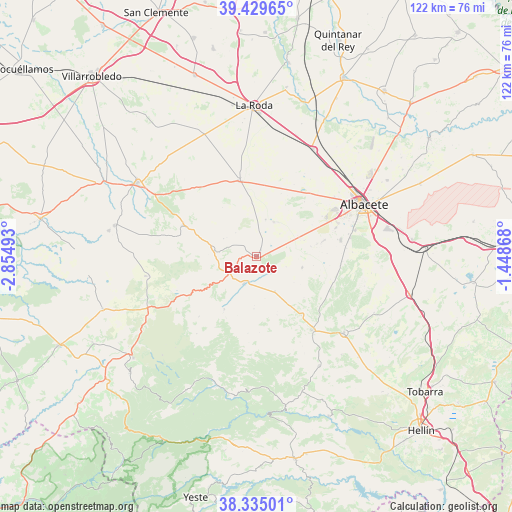 Balazote on map