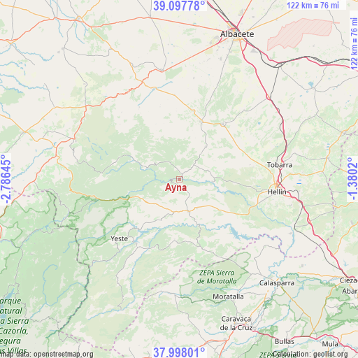 Ayna on map