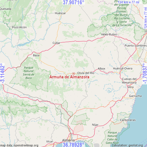 Armuña de Almanzora on map