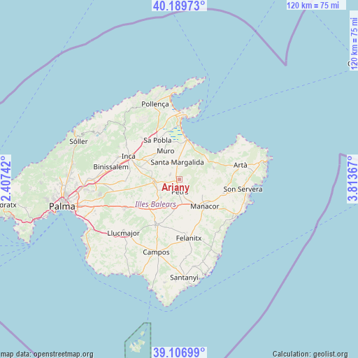 Ariany on map