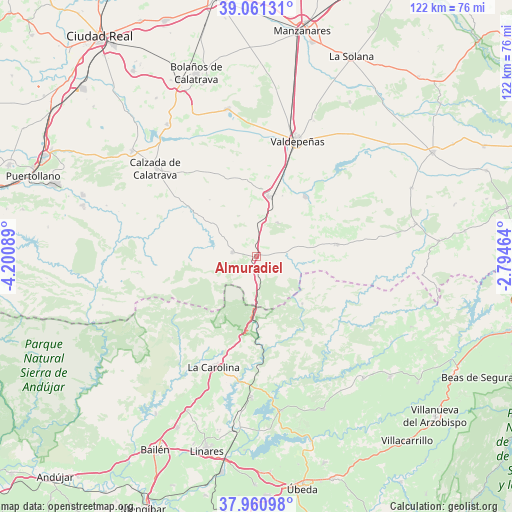 Almuradiel on map