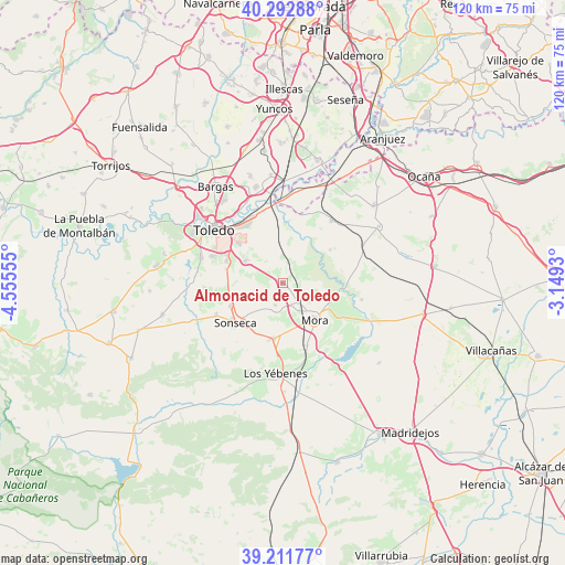 Almonacid de Toledo on map