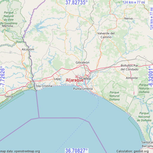 Aljaraque on map