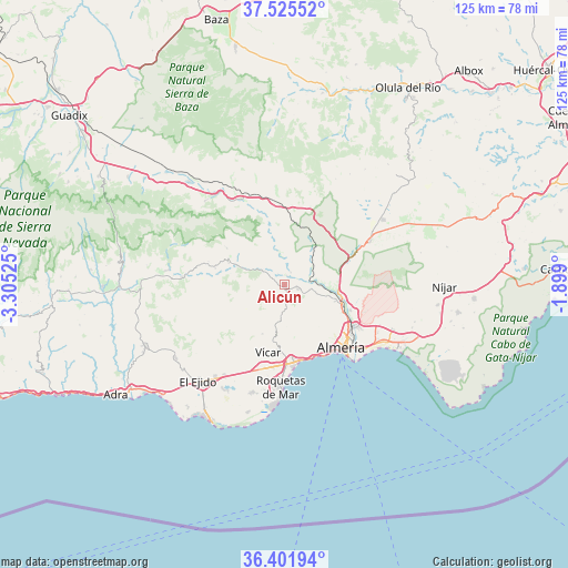 Alicún on map