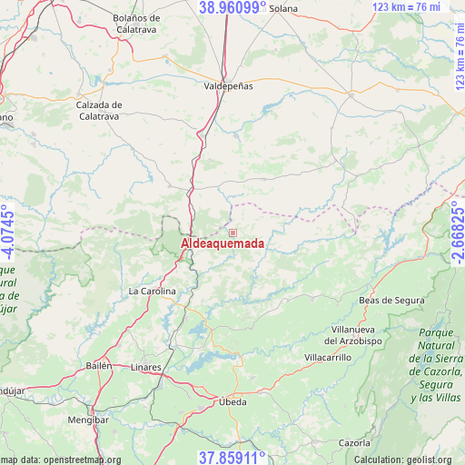 Aldeaquemada on map