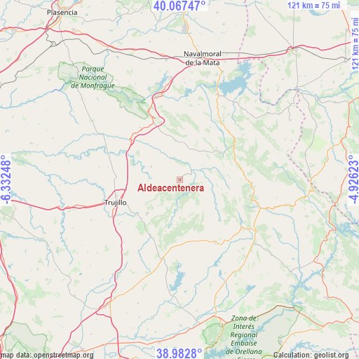 Aldeacentenera on map
