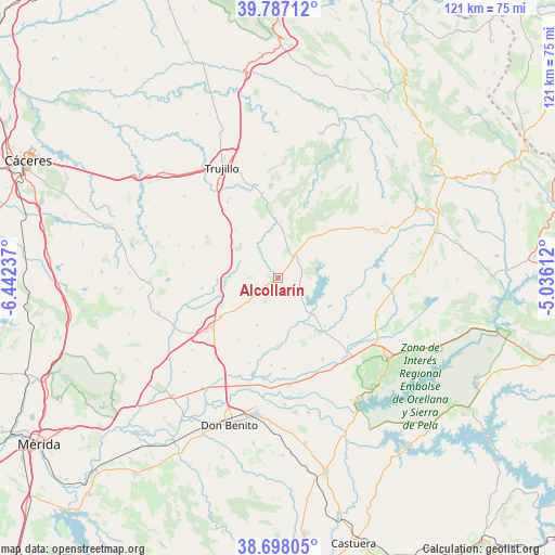 Alcollarín on map