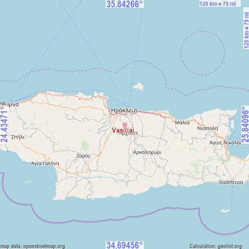 Vasilíai on map