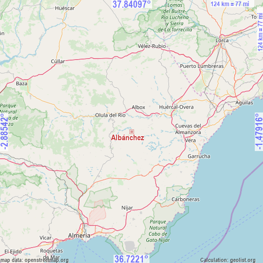 Albánchez on map