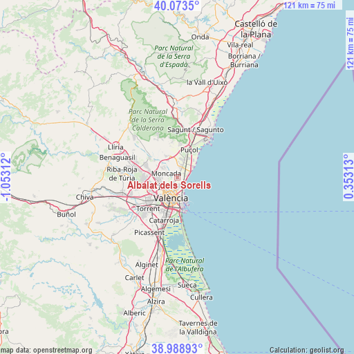 Albalat dels Sorells on map