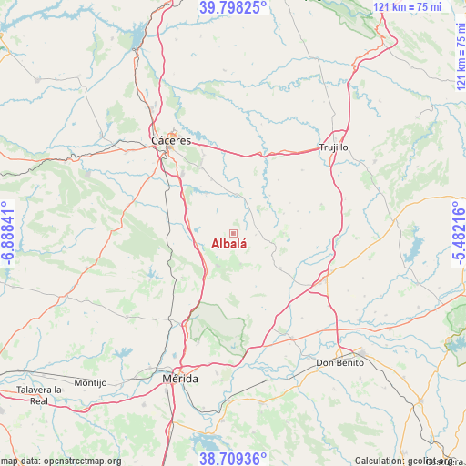 Albalá on map