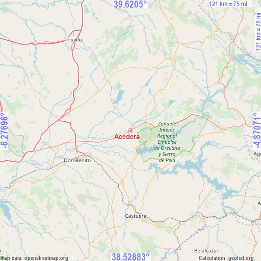 Acedera on map