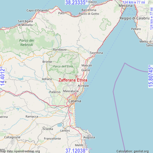 Zafferana Etnea on map