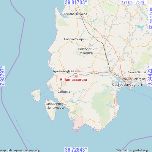 Villamassargia on map