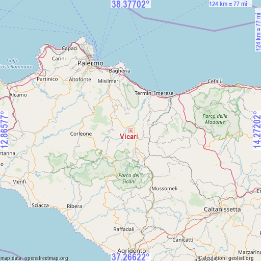 Vicari on map