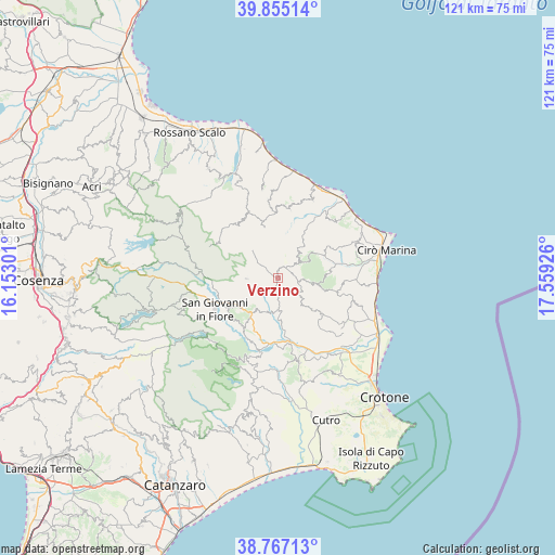 Verzino on map