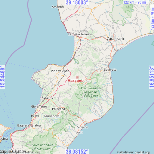 Vazzano on map