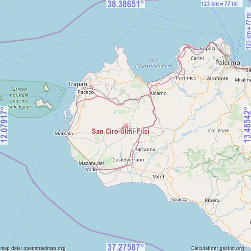 San Ciro-Ulmi-Filci on map