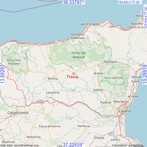 Troina on map