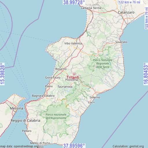 Tritanti on map