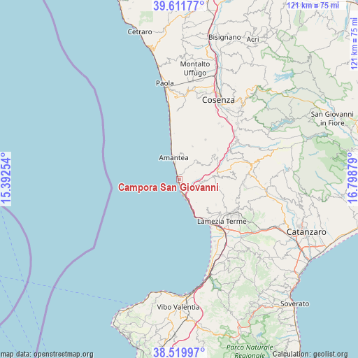 Campora San Giovanni on map