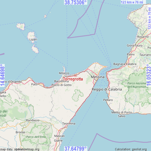 Torregrotta on map