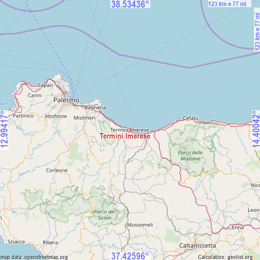 Termini Imerese on map