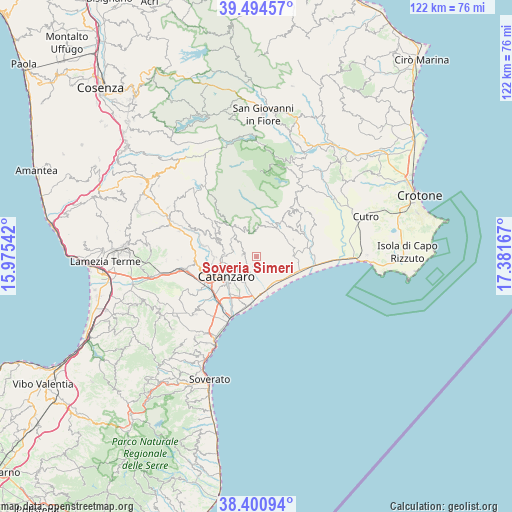 Soveria Simeri on map