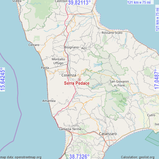 Serra Pedace on map