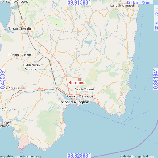 Serdiana on map