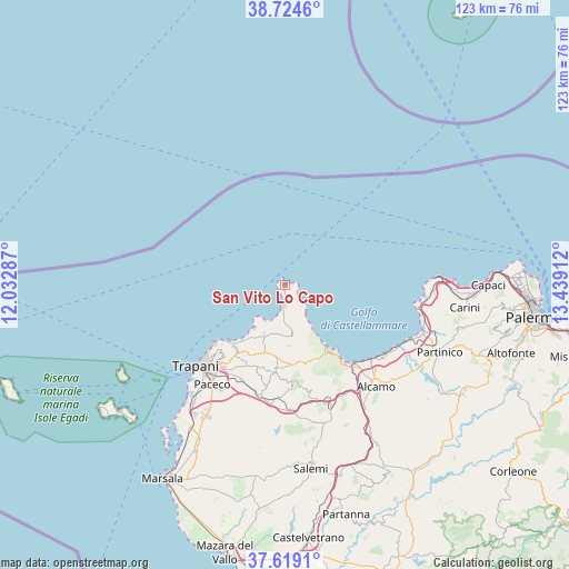 San Vito Lo Capo on map