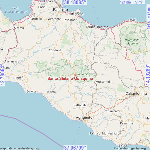 Santo Stefano Quisquina on map