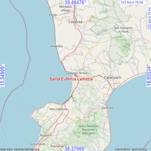 Santa Eufemia Lamezia on map